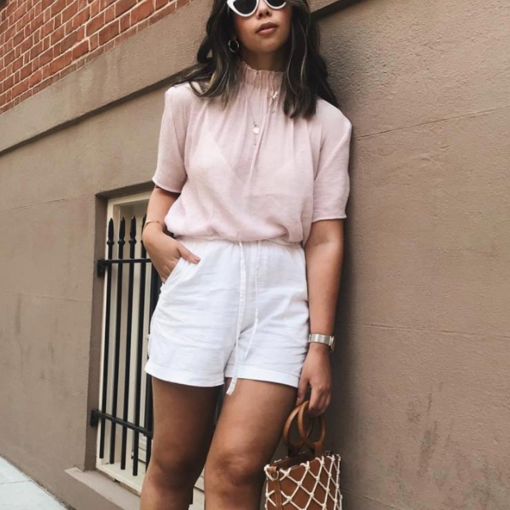 MANGO Crepe Collared Blouse